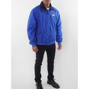 Full-Zip Jacket Mens Size Medium Blue Lake County Embroidered Casual Outerwear